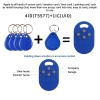 Picture of Blue RFID rewriteable multi Key fob 4 x 125 KHZ T5577 EM ID and magic writeable IC 13.56 Mhz. Keyfob tag. 70102978